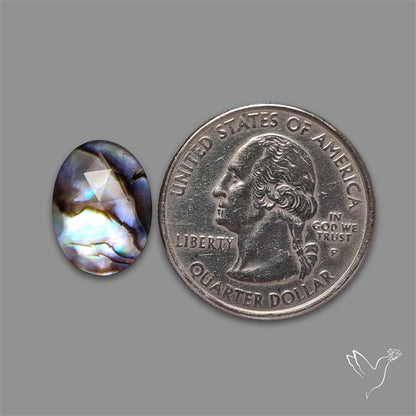 Rose Cut Himlayan Quartz With Abalone Shell Doublet