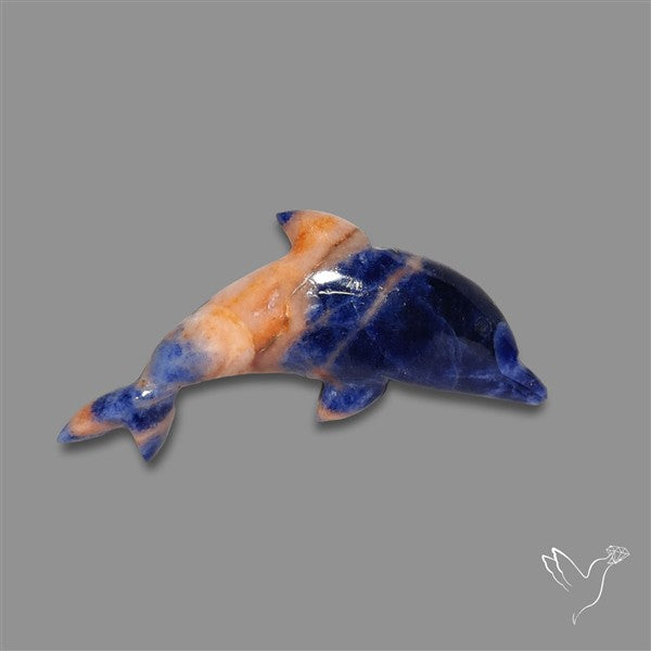 Sunset Sodalite Dolphine Carving