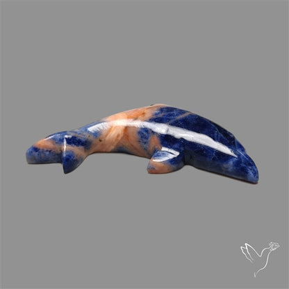 Sunset Sodalite Dolphine Carving