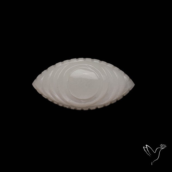 White Moonstone Evil Eye Carving