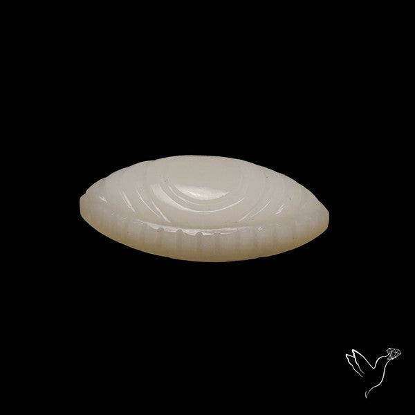 White Moonstone Evil Eye Carving
