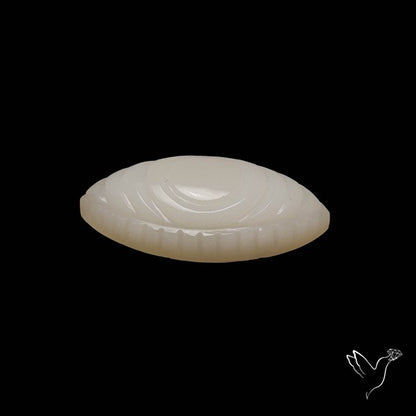 White Moonstone Evil Eye Carving
