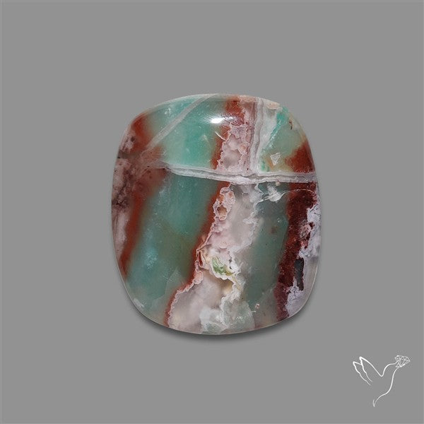 Bi-colour Gemmy Aqua Chrysoprase Cabochon