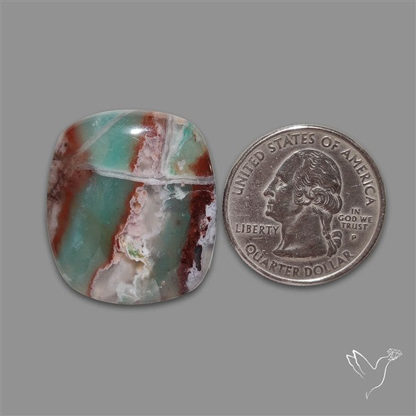 Bi-colour Gemmy Aqua Chrysoprase Cabochon
