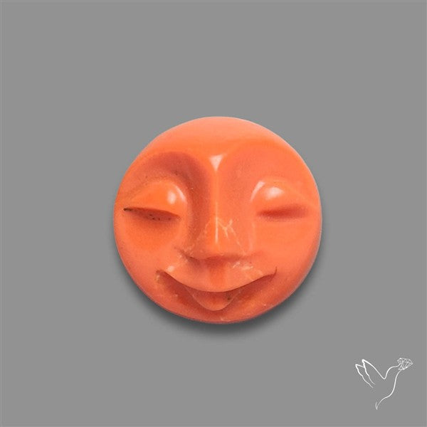 Treated Coral Moonface Carving