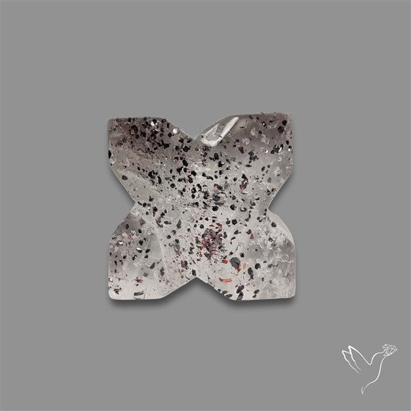 Lepidocrocite In Quartz Clover Carving