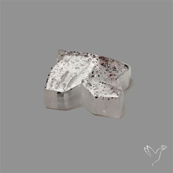 Lepidocrocite In Quartz Clover Carving