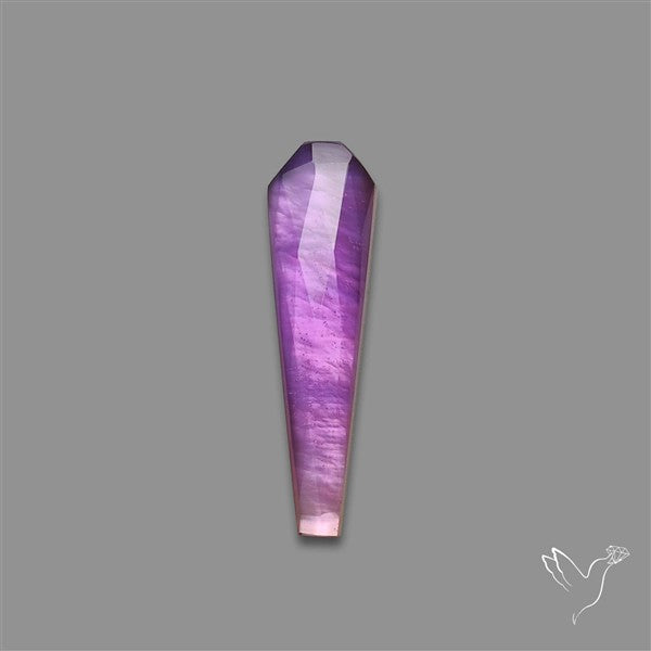 Rose Cut Amethyst With Mother Of Pearl Coffin Doublet