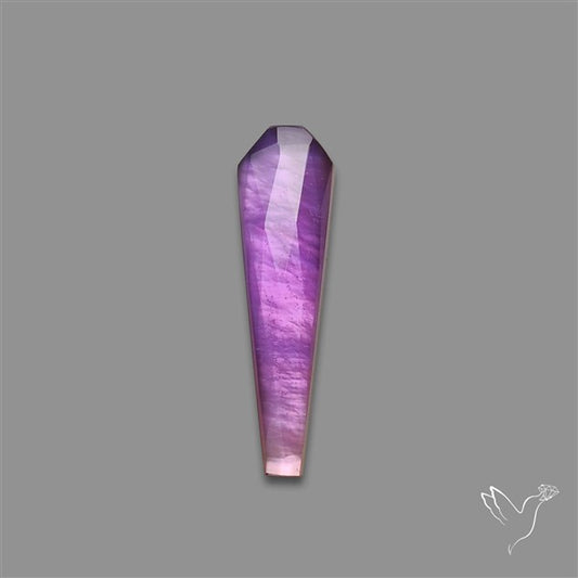 Rose Cut Amethyst With Mother Of Pearl Coffin Doublet