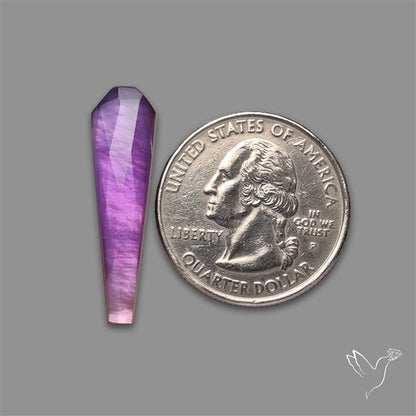 Rose Cut Amethyst With Mother Of Pearl Coffin Doublet