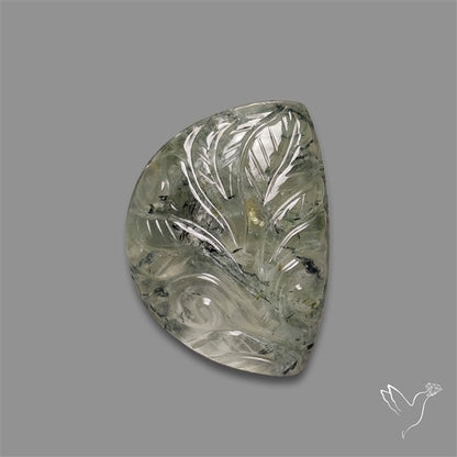 Black Tourmalinated Prehnite Mughal Carving