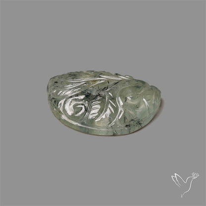 Black Tourmalinated Prehnite Mughal Carving
