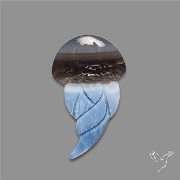 Owyhee Blue Opal Jelly Fish Carving