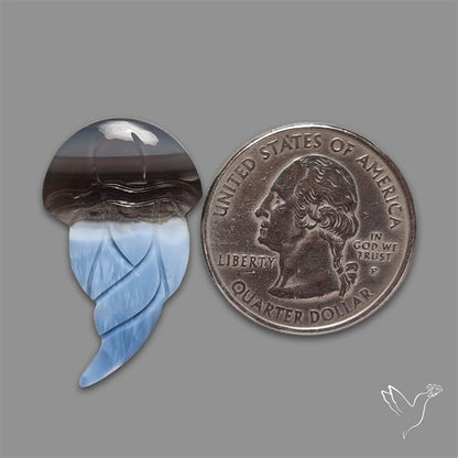 Owyhee Blue Opal Jelly Fish Carving