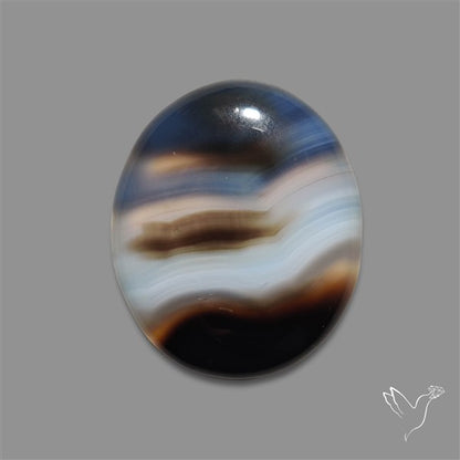 Tuxedo Black Banded Agate Cabochon