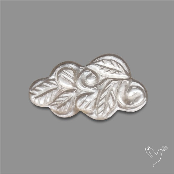 Peach Moonstone Mughal Carving Cloud