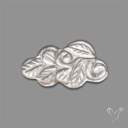Peach Moonstone Mughal Carving Cloud