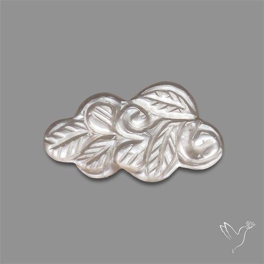 Peach Moonstone Mughal Carving Cloud