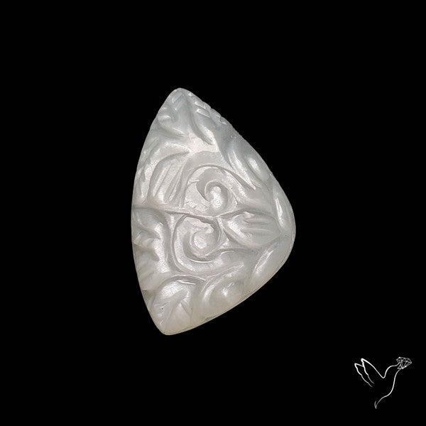 White Moonstone Mughal Carving