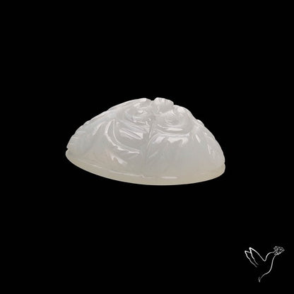 White Moonstone Mughal Carving