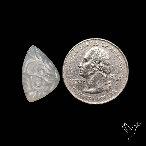 White Moonstone Mughal Carving