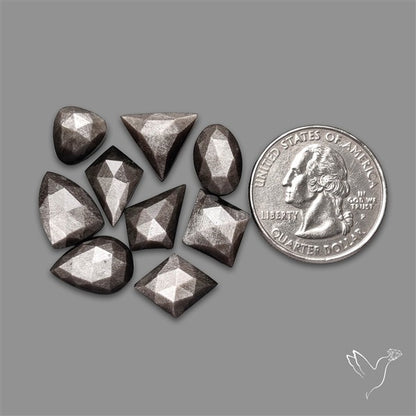 Rose Cut Silversheen Obsidian Lot