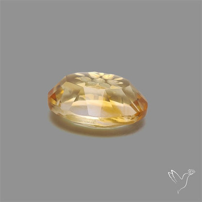 Faceted Citrine Intaglio Reverse Carving