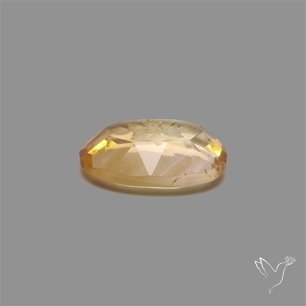 Faceted Citrine Intaglio Reverse Carving