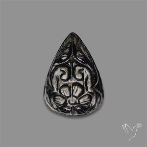 Silversheen Obsidian Mughal Carving
