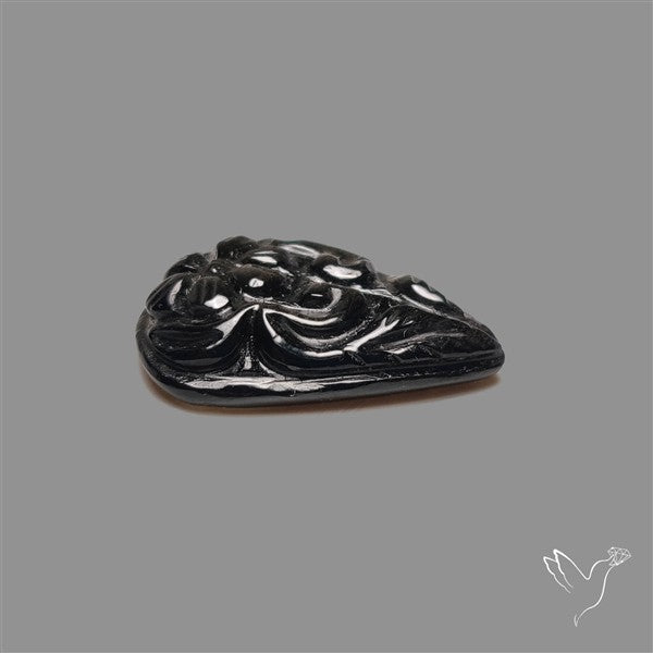 Silversheen Obsidian Mughal Carving