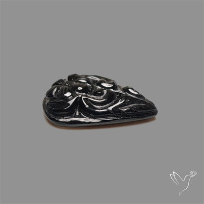 Silversheen Obsidian Mughal Carving
