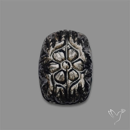 Silversheen Obsidian Mughal Carving