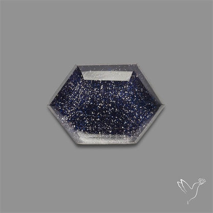 Step Cut Himalayan Quartz With Blue Goldstone Doublet