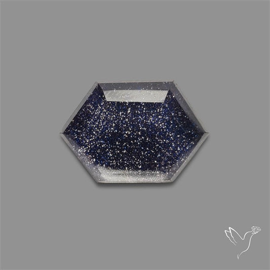 Step Cut Himalayan Quartz With Blue Goldstone Doublet