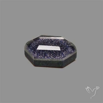 Step Cut Himalayan Quartz With Blue Goldstone Doublet