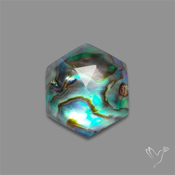 Rose Cut Himalayan Quartz With Abalone Shell Doublet