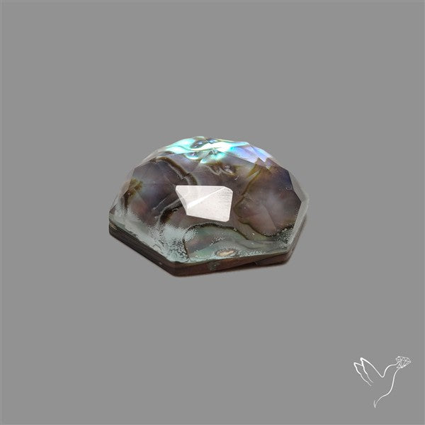 Rose Cut Himalayan Quartz With Abalone Shell Doublet