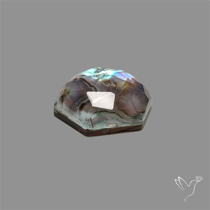 Rose Cut Himalayan Quartz With Abalone Shell Doublet