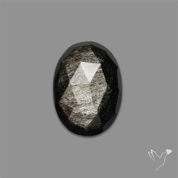 Rose Cut Silversheen Obsidian