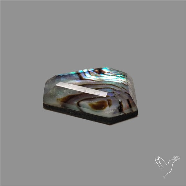 Step Cut Himalayan Quartz With Abalone Shell Coffin Doublet