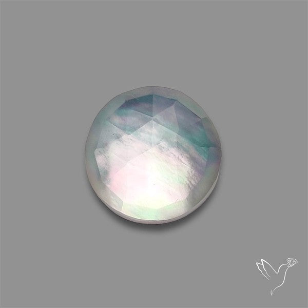 Rose Cut Quartz With Mother Of Pearl Doublet