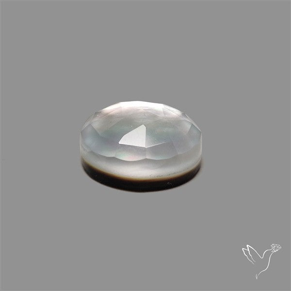 Rose Cut Quartz With Mother Of Pearl Doublet