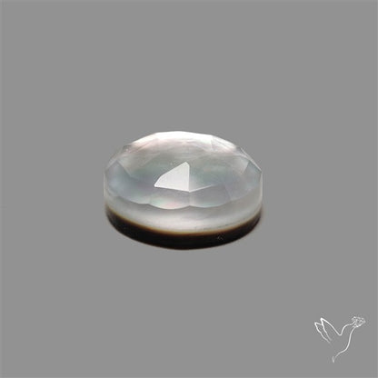 Rose Cut Quartz With Mother Of Pearl Doublet