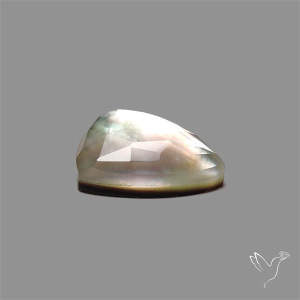 Rose Cut Quartz With Mother Of Pearl Doublet
