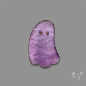 Amethyst With Mother Of Pearl Ghost Carving Doublet