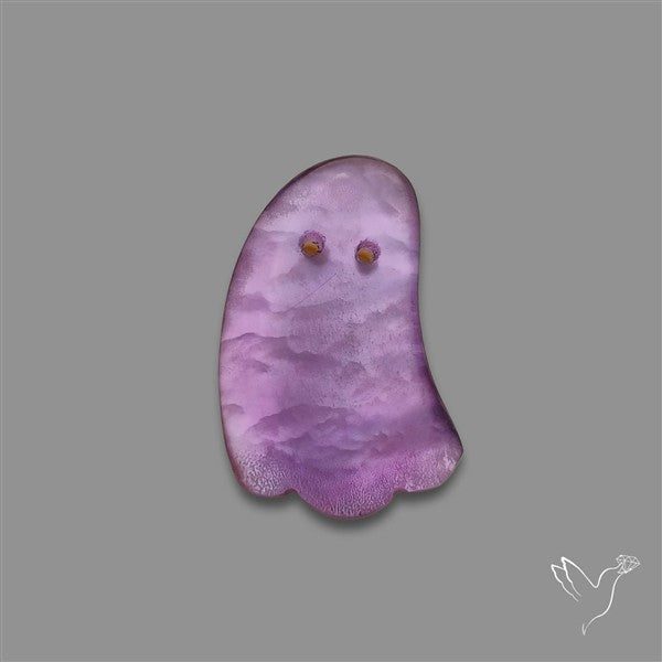 Amethyst With Mother Of Pearl Ghost Carving Doublet