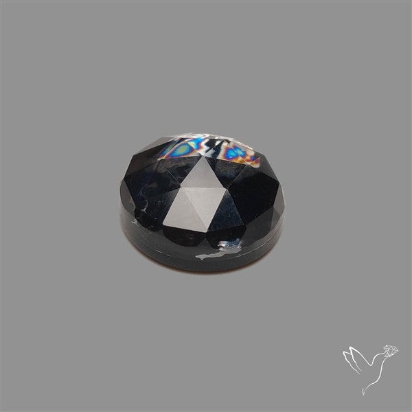 Rose Cut Iris Quartz and Onyx Doublet