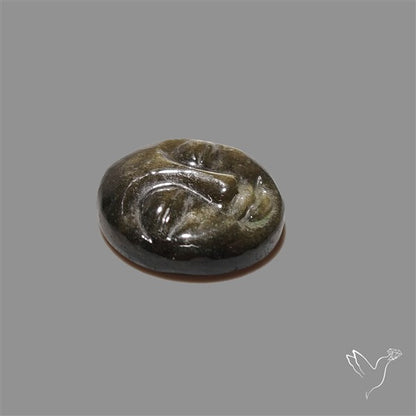 Goldsheen Obsidian Moonface Carving