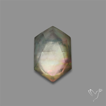 Rose Cut Himalayan Quartz With Black Mother Of Pearl Doublet