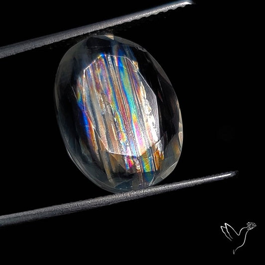 Rare Malawi Moonstone Faceted Portrait Cut